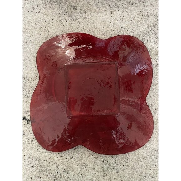 Made in Spain, Red, Recycled, Cold Painted Art Glass Coffee Table Bowl, 11.5” - Picture 7 of 11